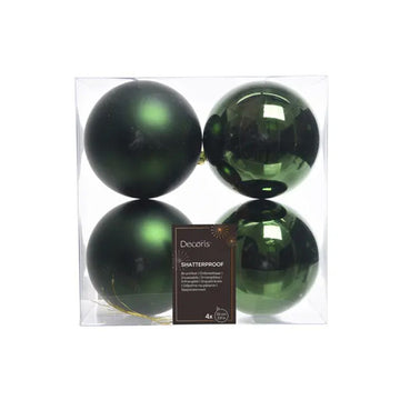 Pine Green Boxed Ball Ornaments Set Of 4