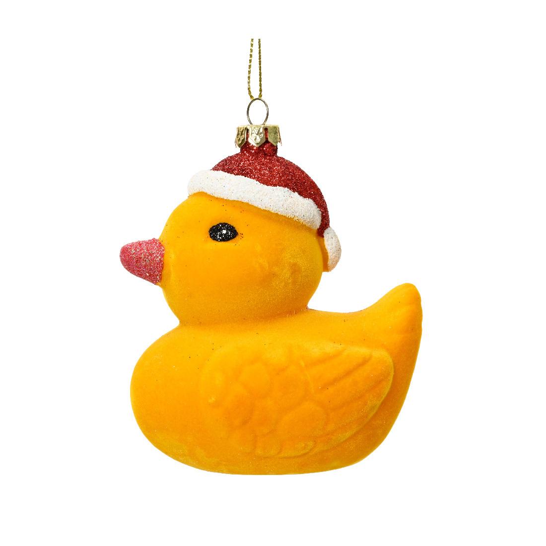 Rubber Ducky Santa Hat Ornament