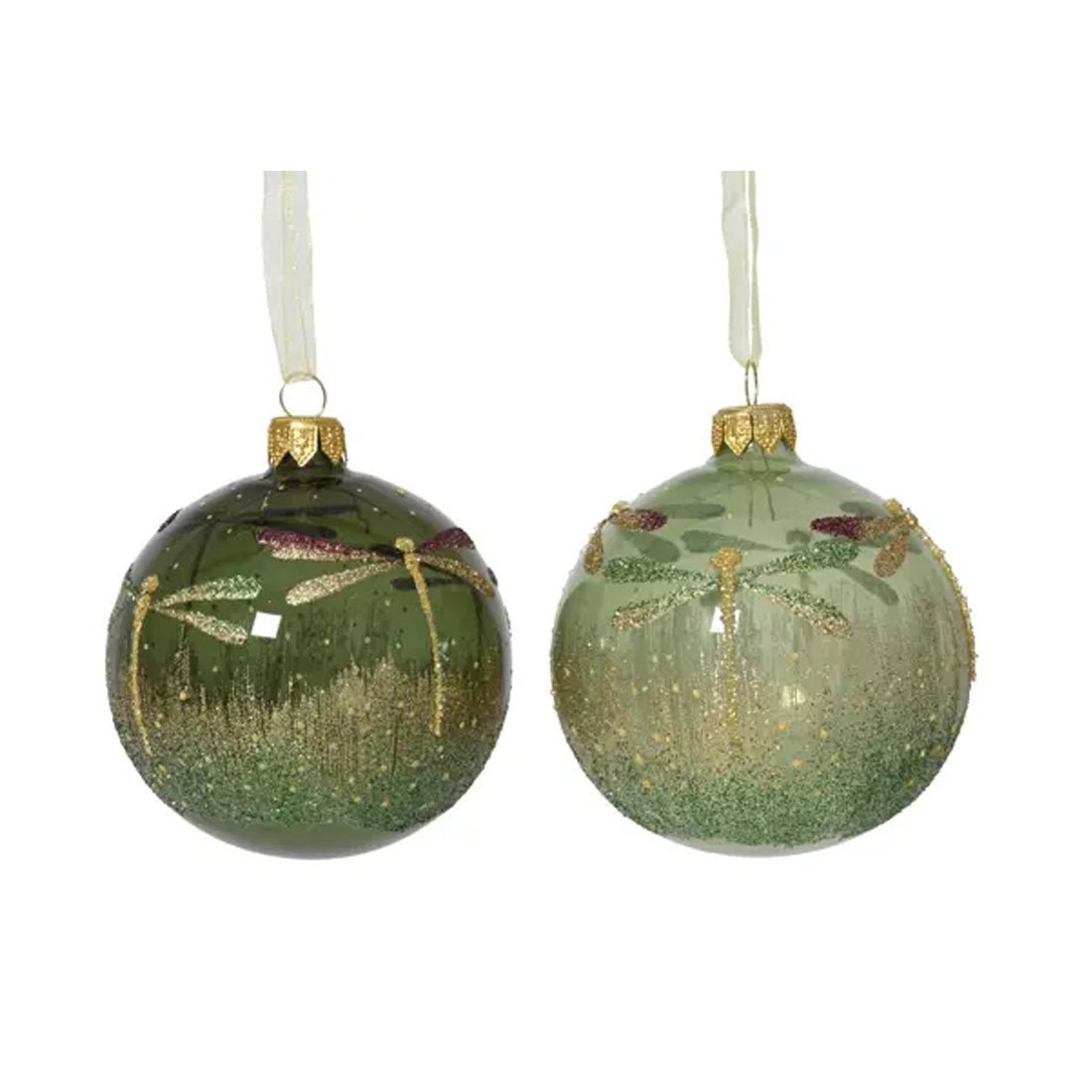 Green Dragonfly Ball Ornament