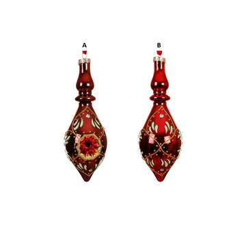 Glass Red Finial Ornament