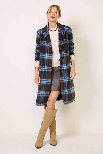 Wesley Plaid Long Coat