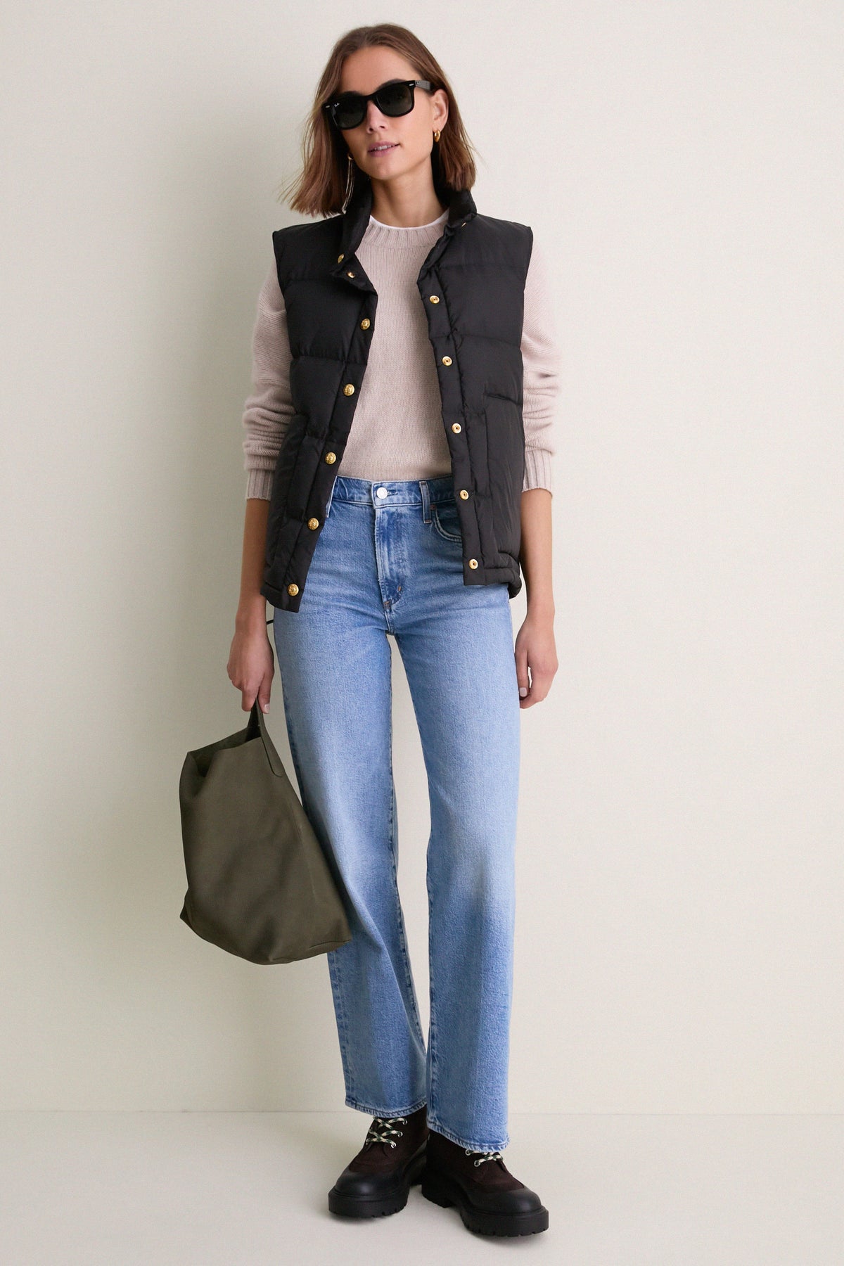 Black Inez Puffer Vest