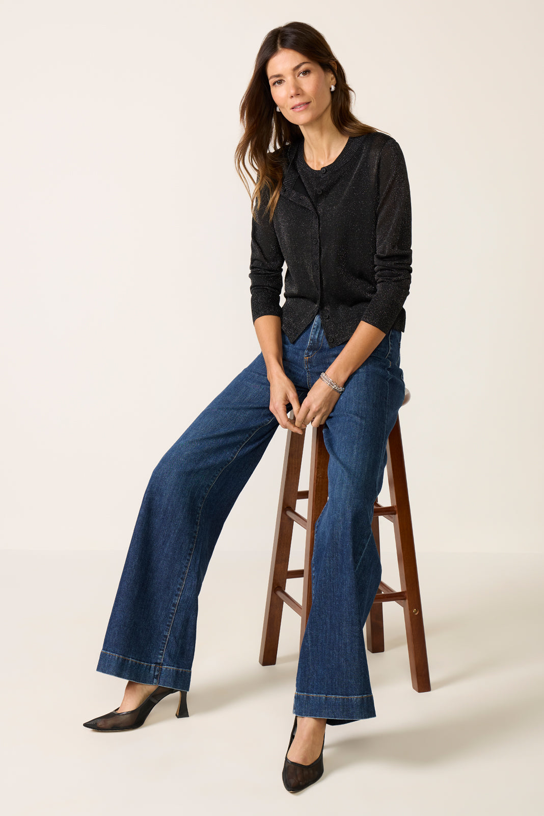 Casey Sheer Metallic Cardigan
