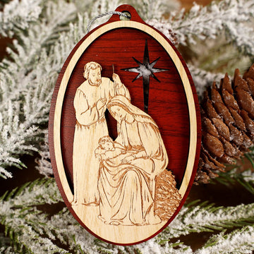 Holy Family Wood Ornament
