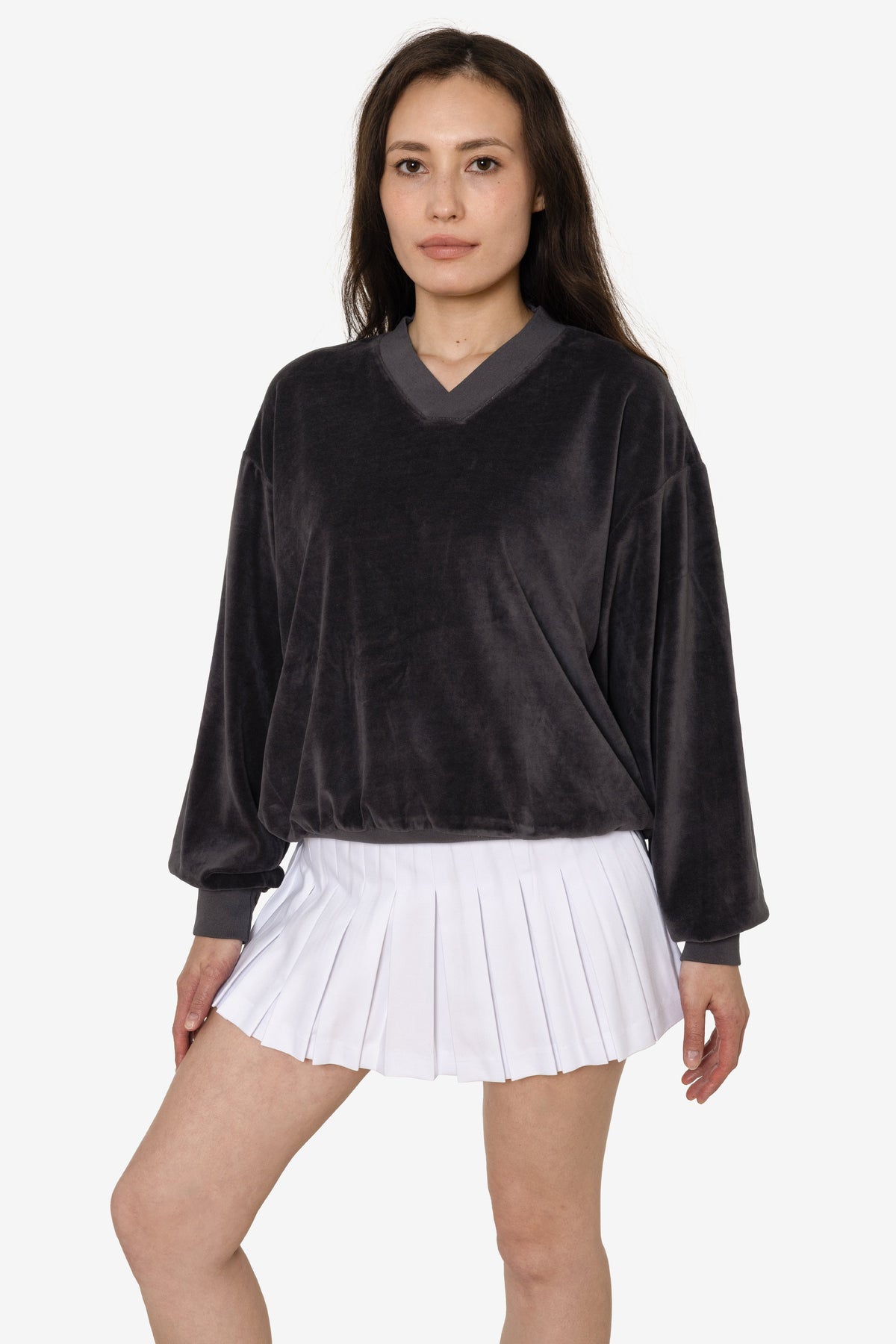 VLR56GD - Garment Dye Velour V-neck Sweatshirt