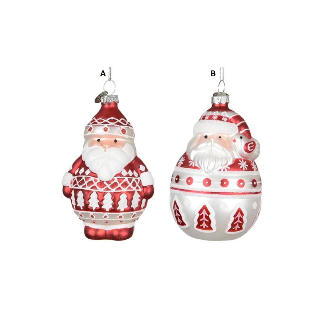 Glass Santa Ball Ornament