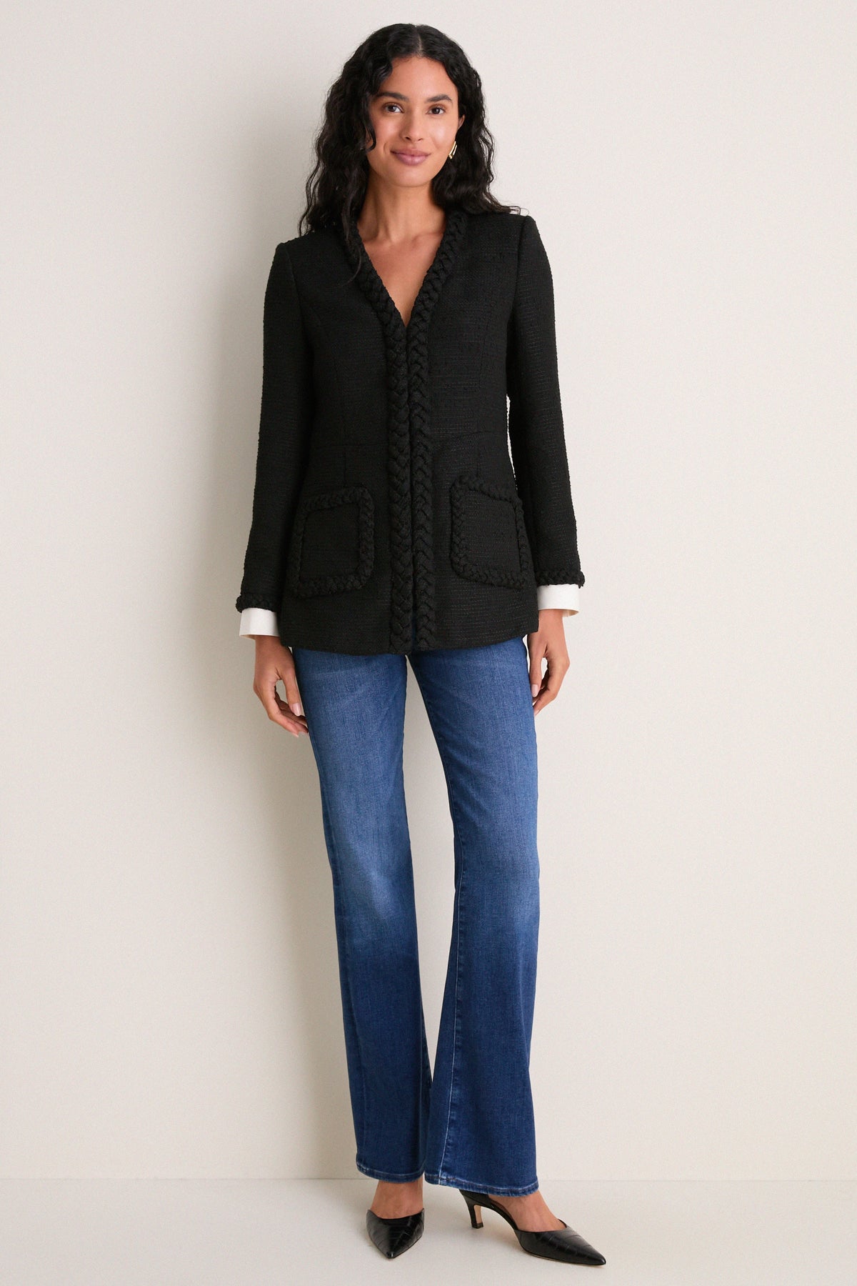 Black Braided Trim Shay Jacket