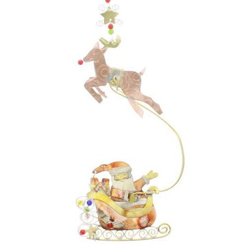 Brass Santa Sleigh Ornament