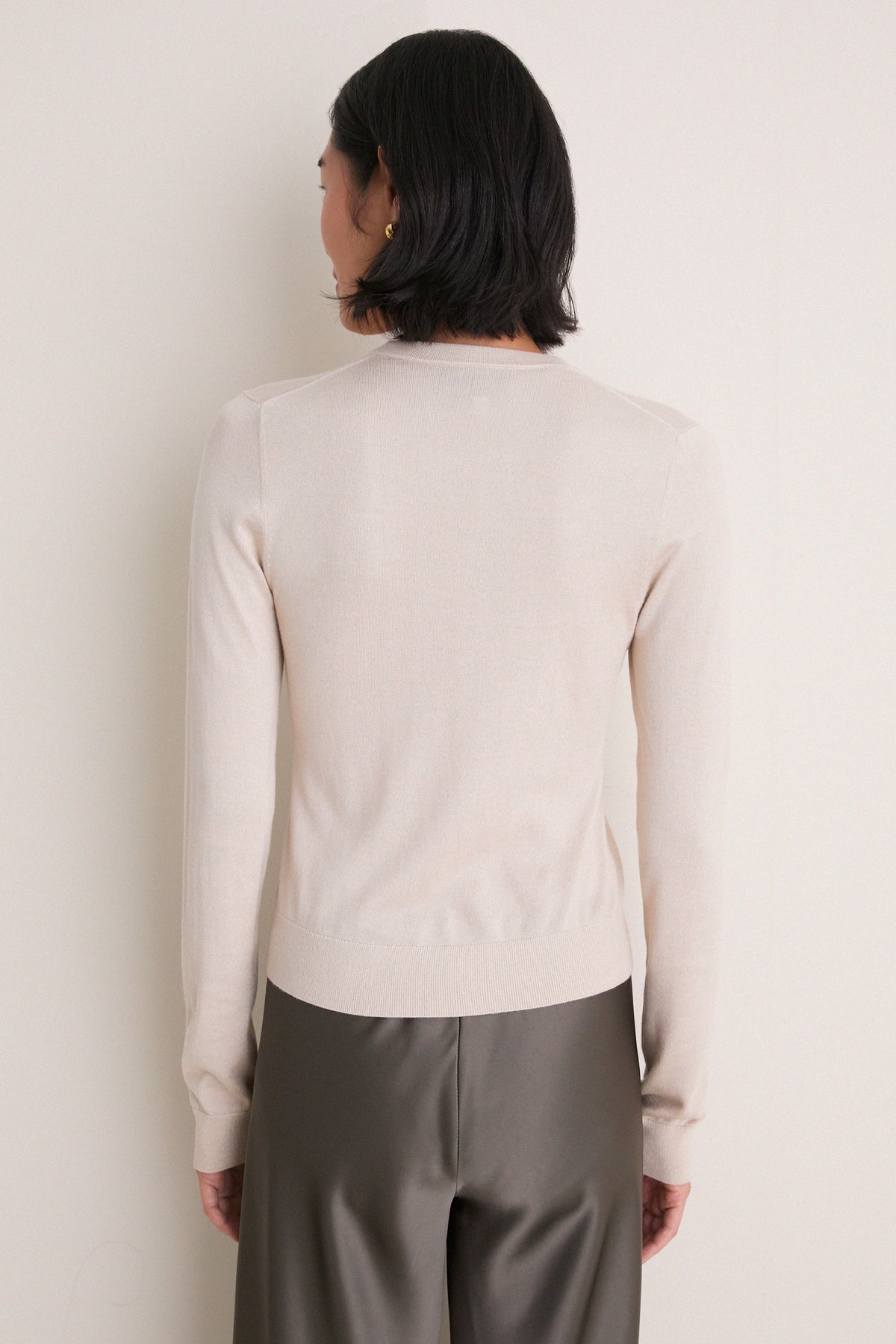 Sandstone Cashmere Silk Long Sleeve Katie Tee