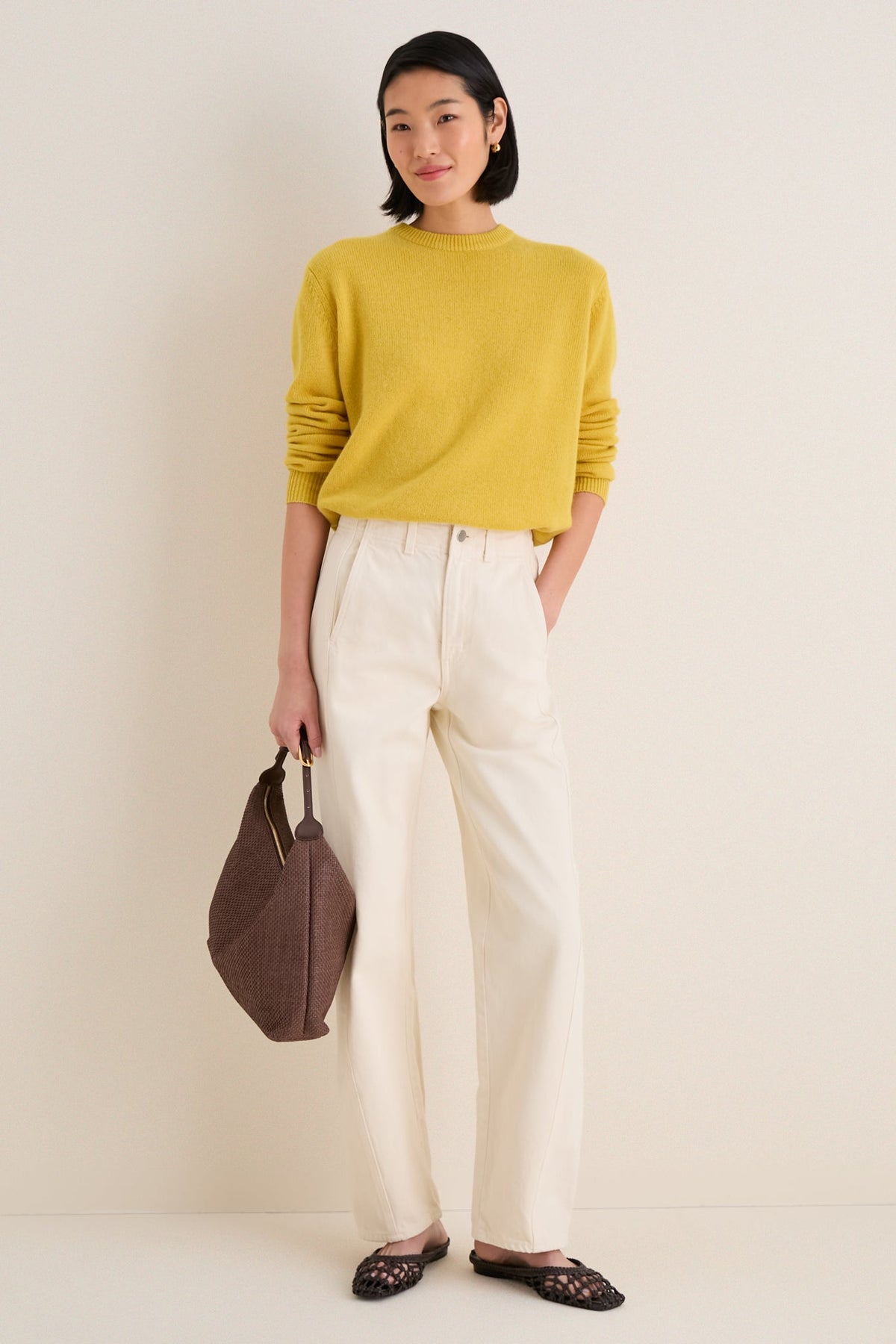 Marigold Cashmere Boyfriend Bodie Crewneck