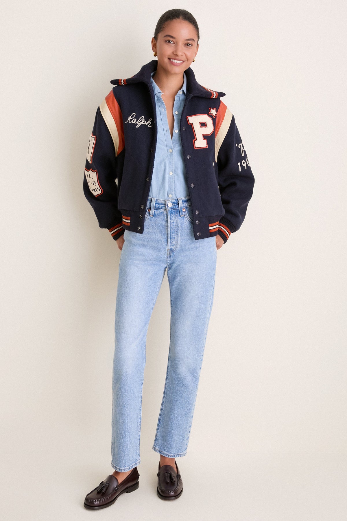 Hunter Navy Wool Bomber Coat