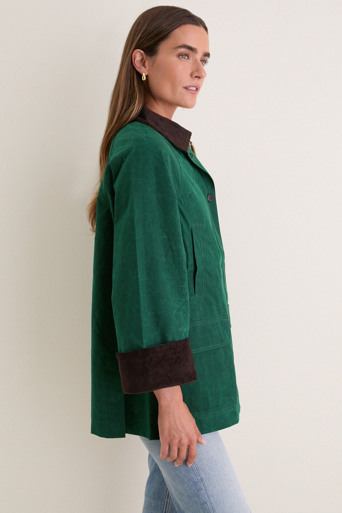 Green Chiltern Street Jacket in Waxed Cotton