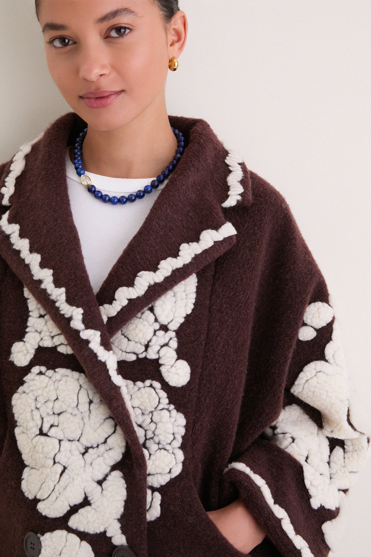 Flowers Brown Coat