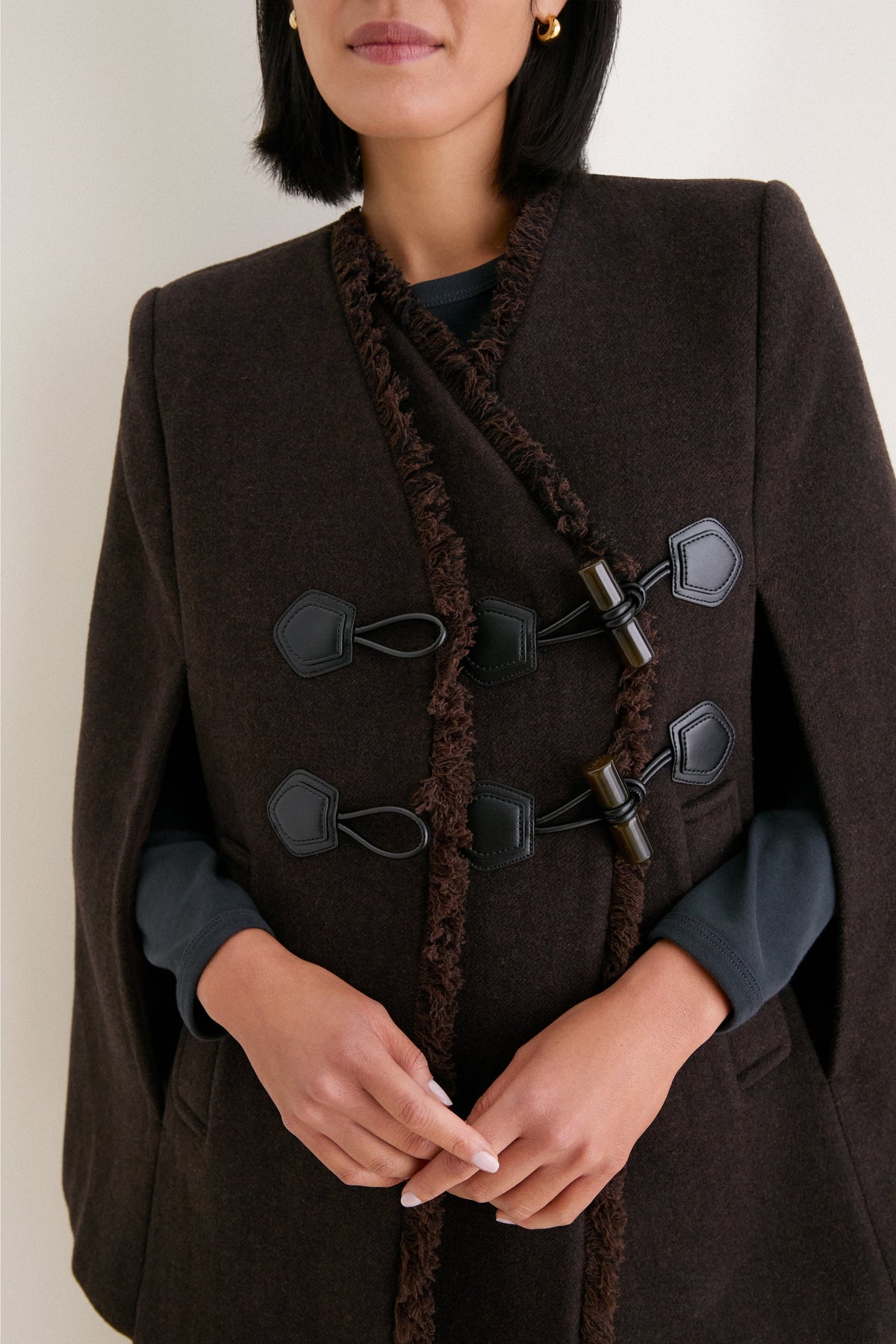 Demitasse Peacoat Wool Blanket Cape
