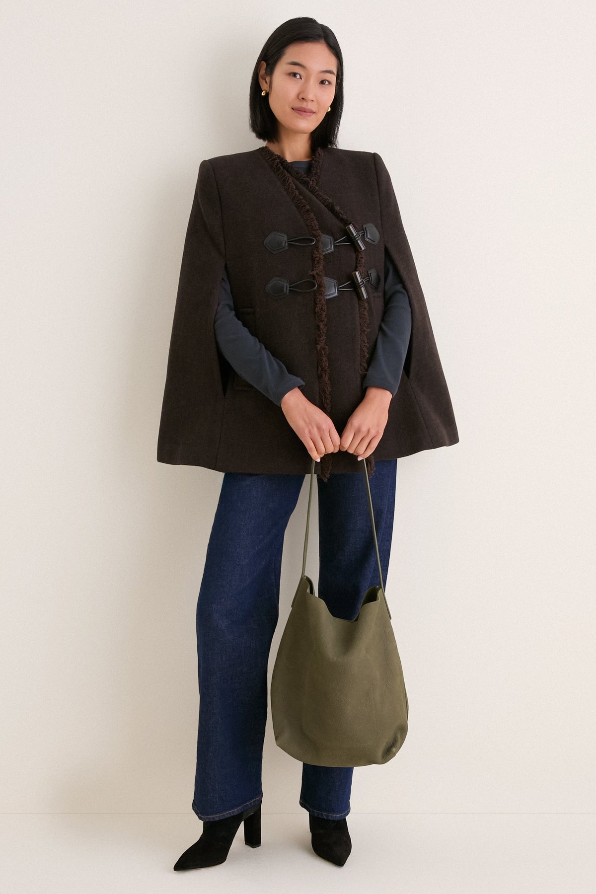 Demitasse Peacoat Wool Blanket Cape