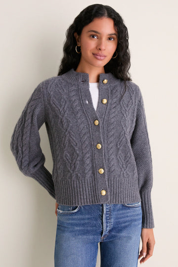 Graphite Cashmere Colette Cardigan