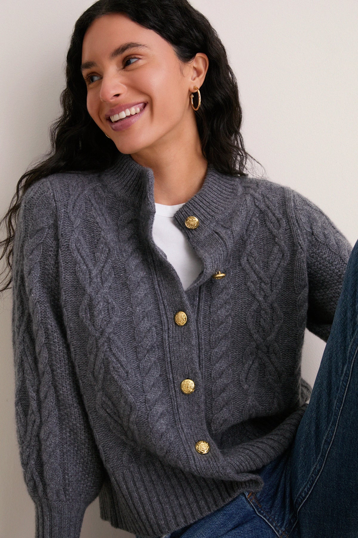 Graphite Cashmere Colette Cardigan