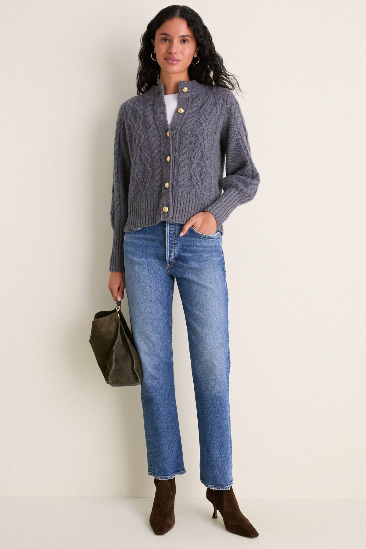 Graphite Cashmere Colette Cardigan