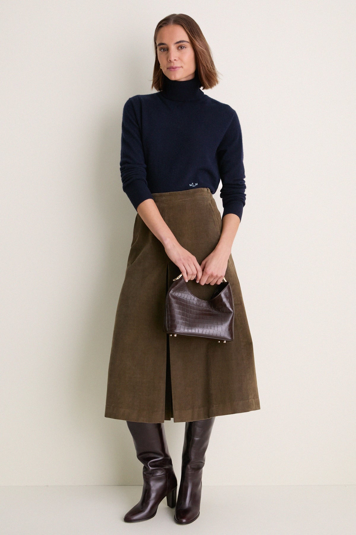 Midnight Navy Cashmere Evelyn Turtleneck