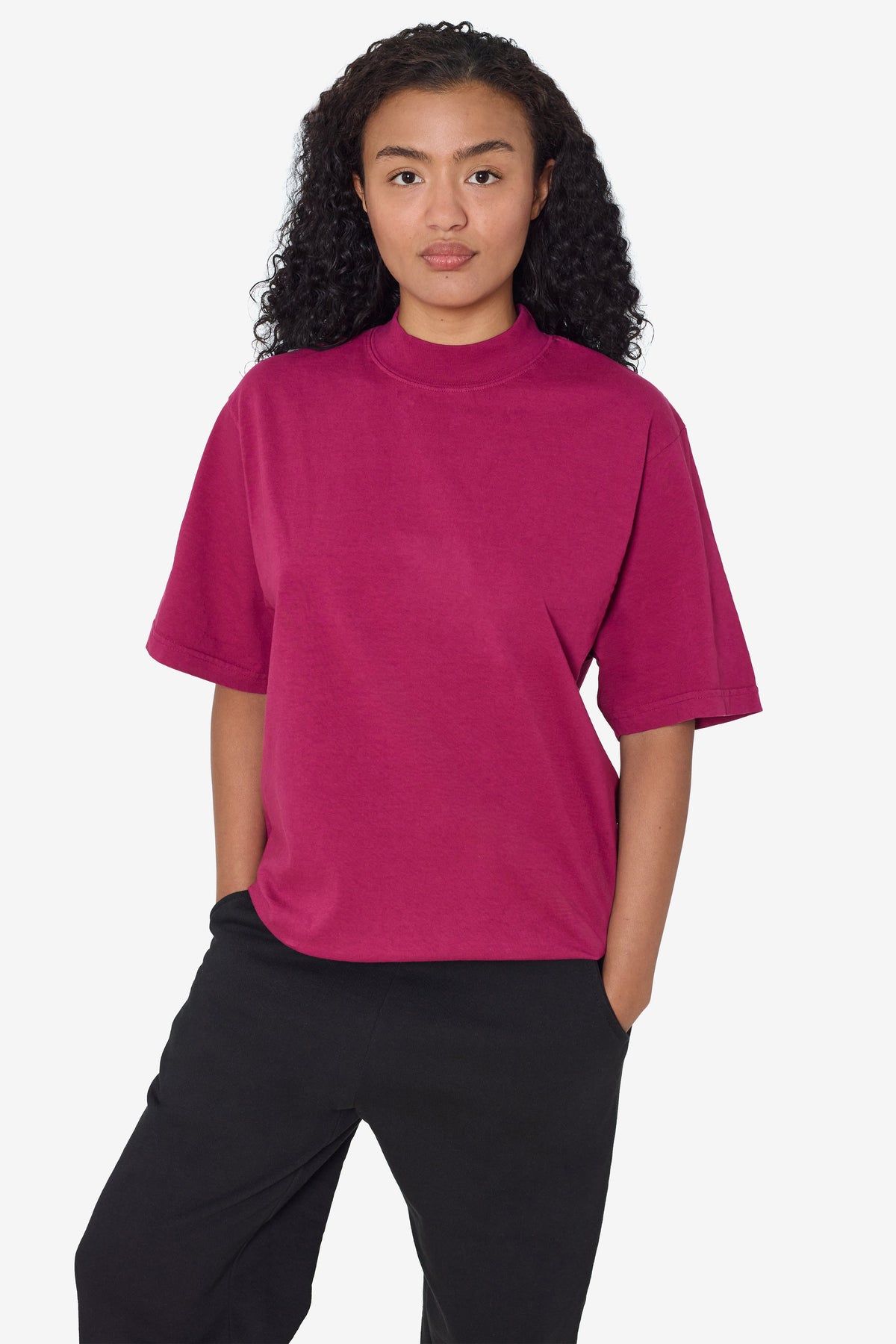 1825GD Unisex - Oversized Short Sleeve High Mockneck T-shirt