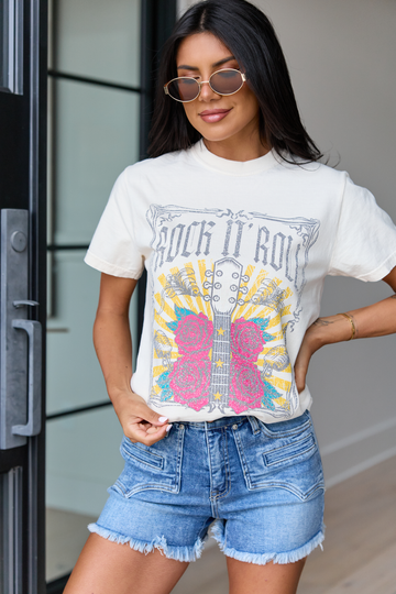 Rock N' Roll Ivory Comfort Colors Graphic Tee
