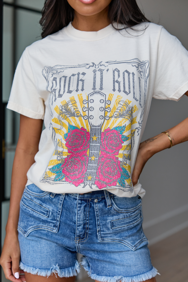Rock N' Roll Ivory Comfort Colors Graphic Tee