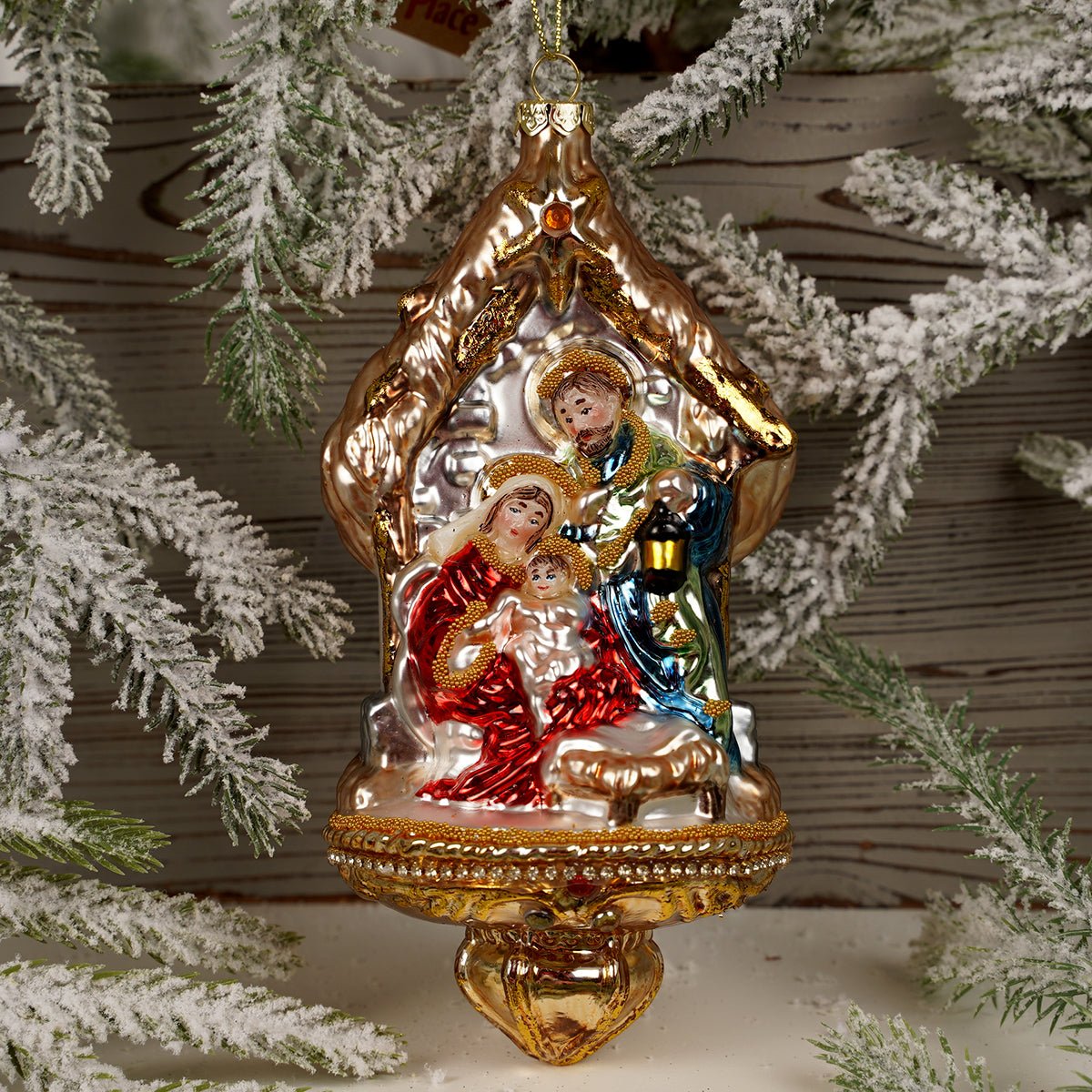 6Inch Glass Holy Family Ornament