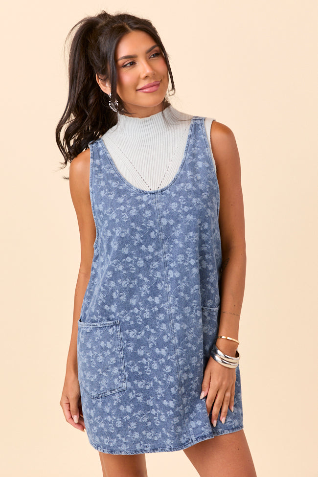 Hazel Floral Denim Mini Dress