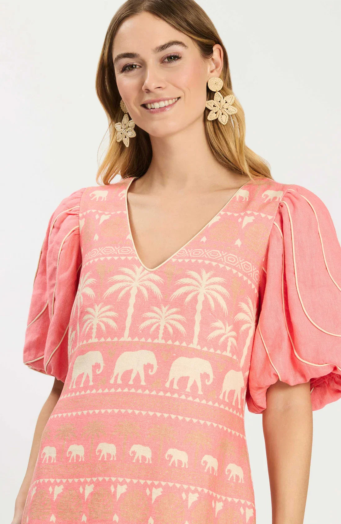 LEXI LINEN TROPICAL DRESS