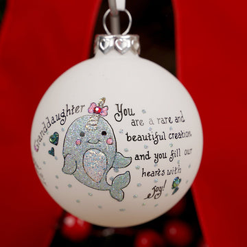 Granddaughter Narwhal Christmas Ornament