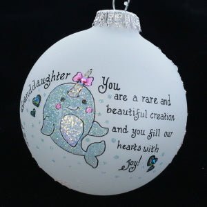 Granddaughter Narwhal Christmas Ornament