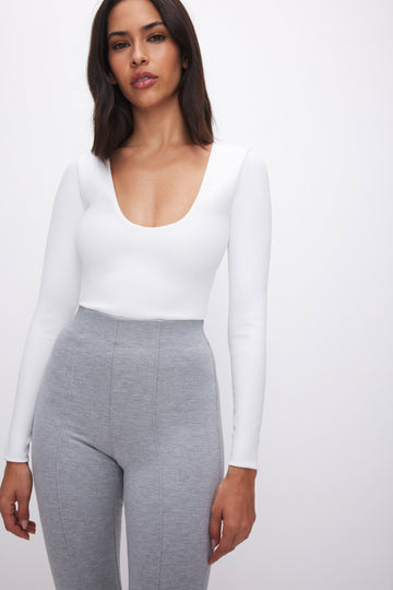 SCULPTING SCOOP NECK BODYSUIT | WHITE001