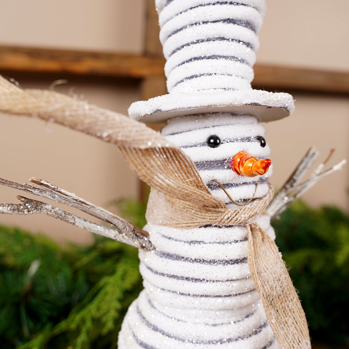 Striped Snowman Christmas Decoration