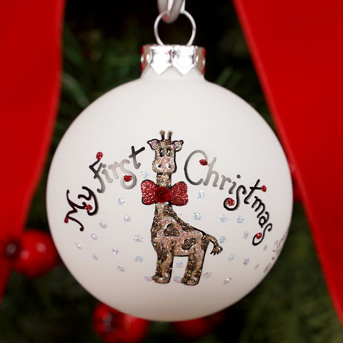 My First Christmas Red Giraffe Ornament