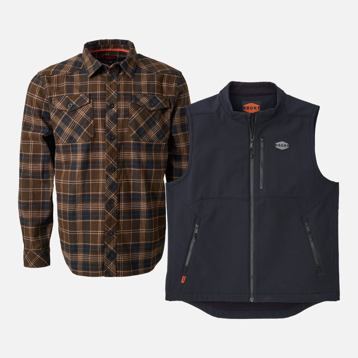 The Clark Heavyweight Flannel Shirt & Wright Tech Vest Pack