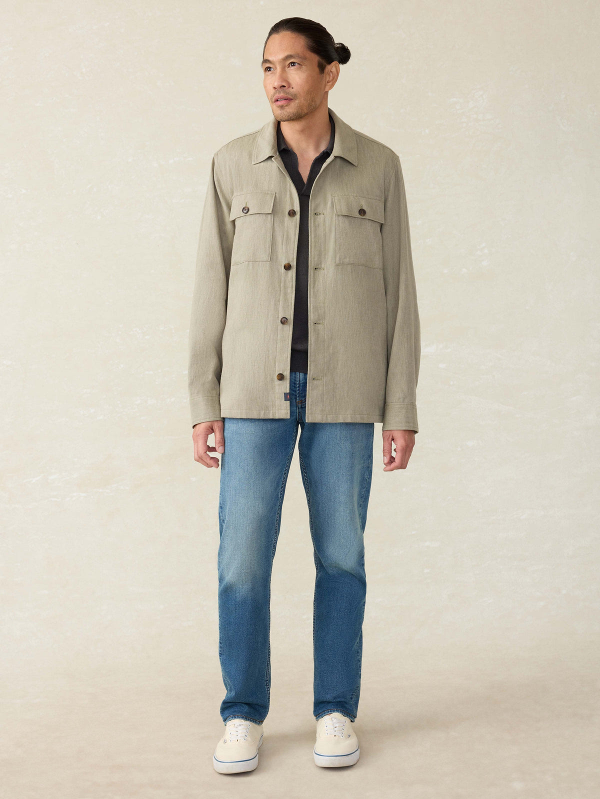 Movement Linen Shirt Jacket - Sage Cliff