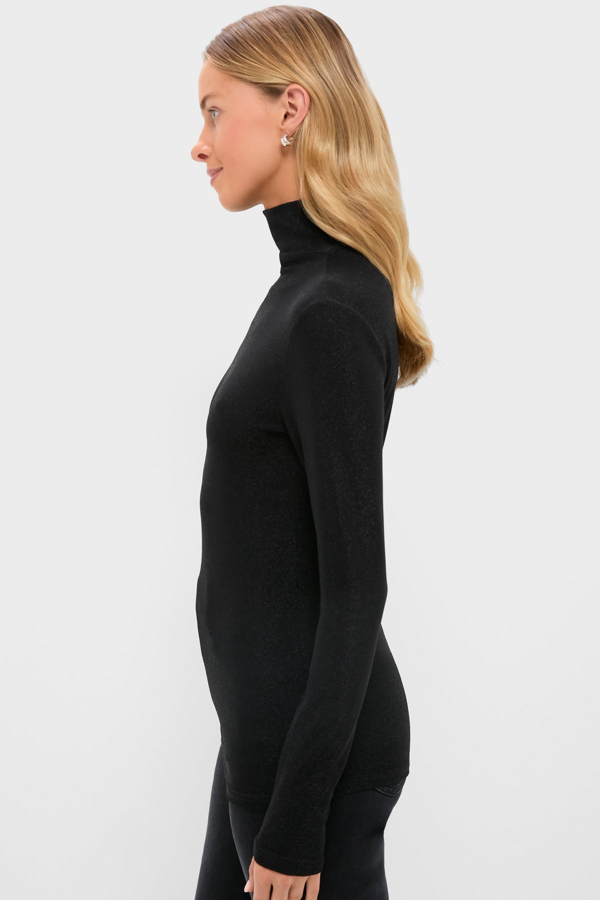 Black Metallic Ellory Turtleneck