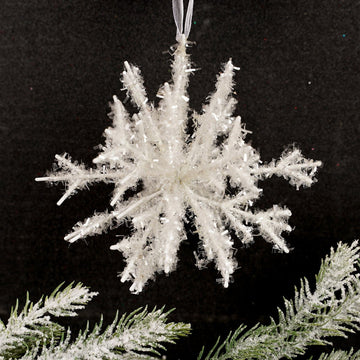 5Inch Tinsel Snowflake Ornament