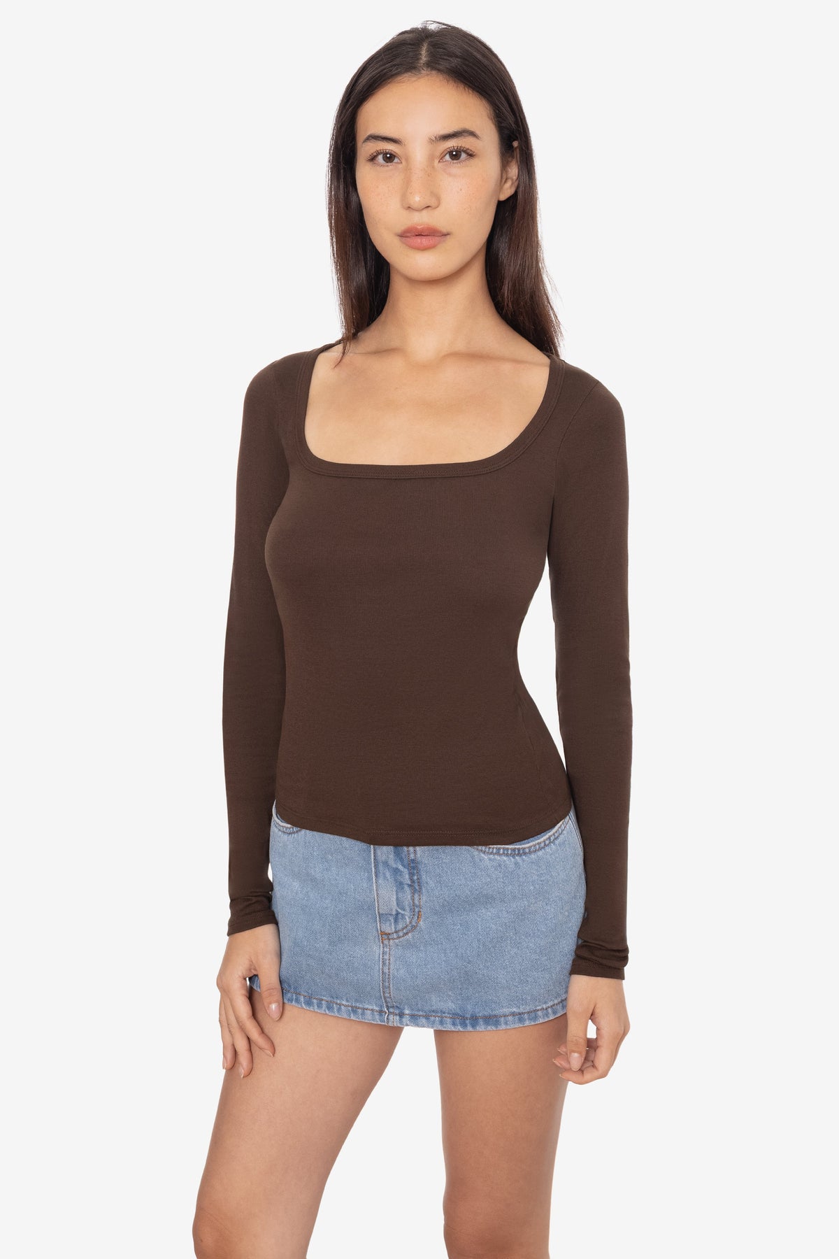 43027 - Baby Rib Long Sleeve Square Neck Tee