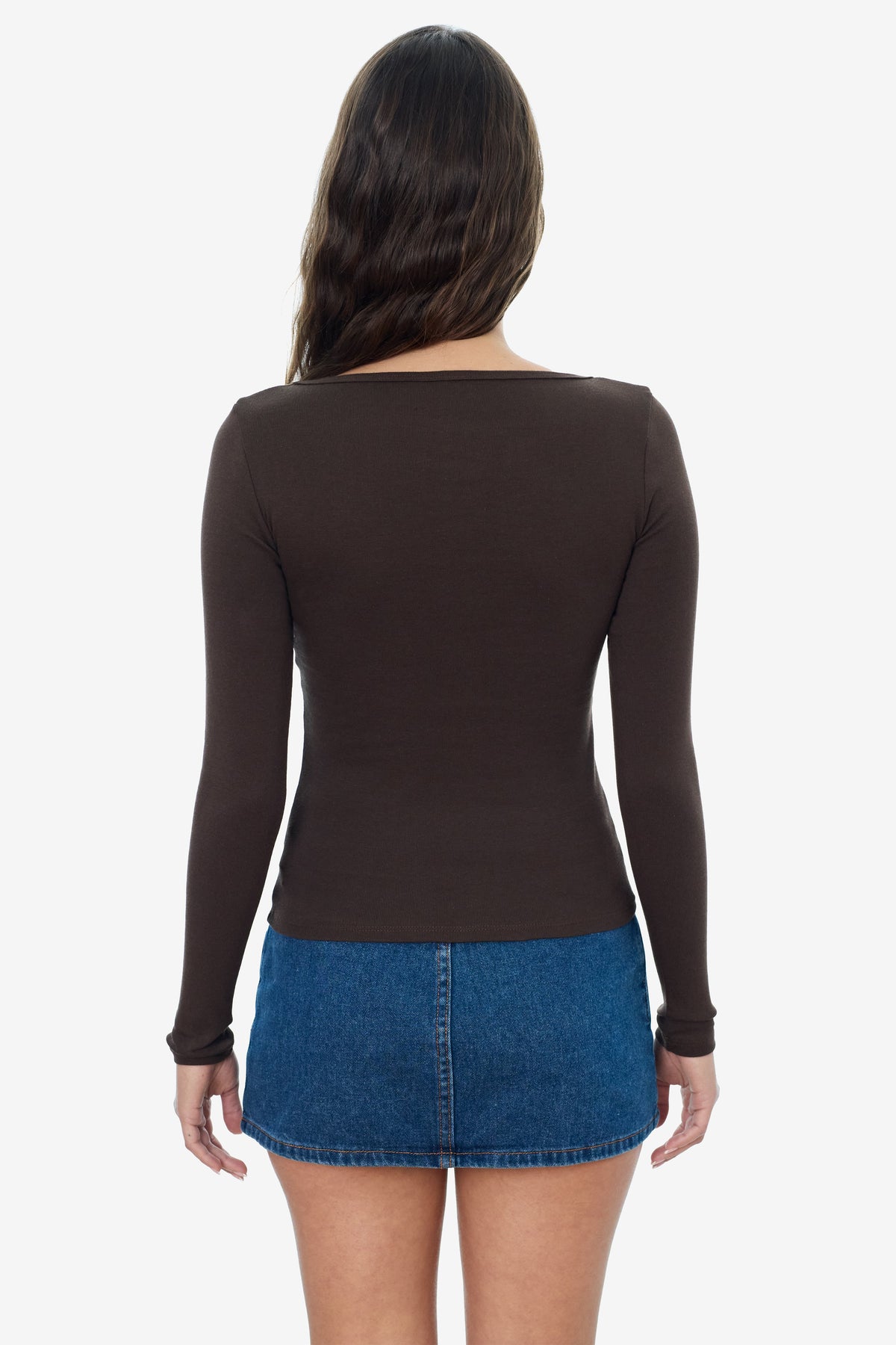 43027 - Baby Rib Long Sleeve Square Neck Tee