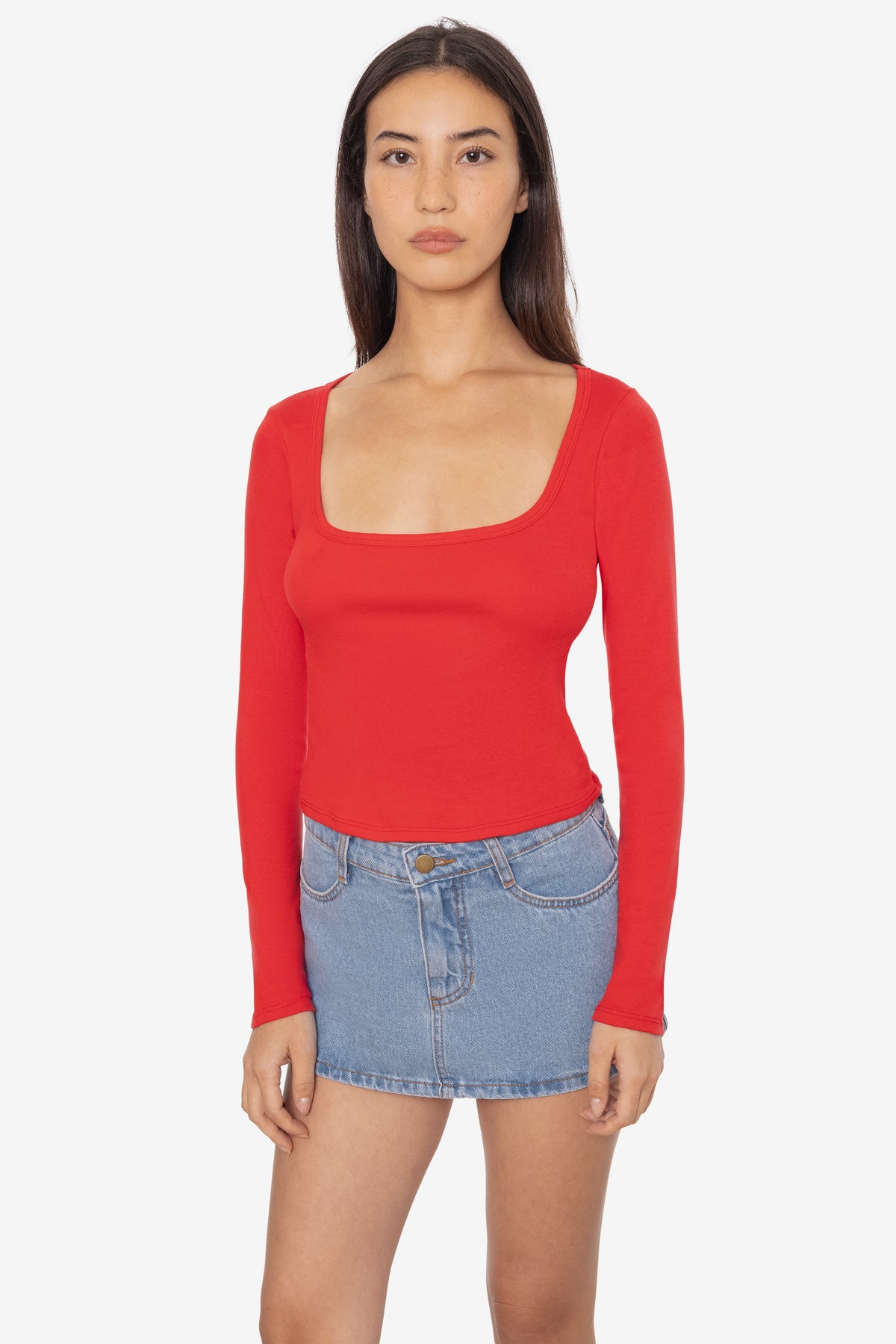 43027 - Baby Rib Long Sleeve Square Neck Tee