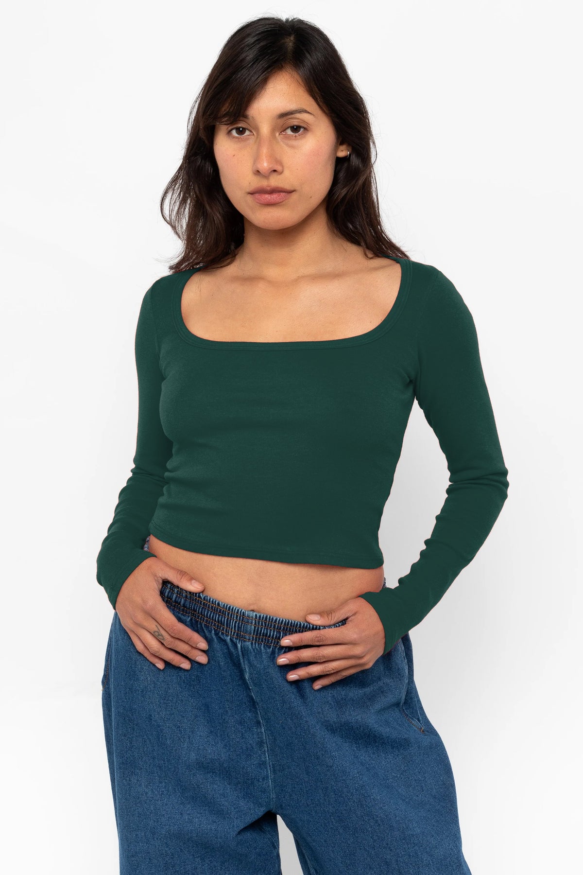43027 - Baby Rib Long Sleeve Square Neck Tee