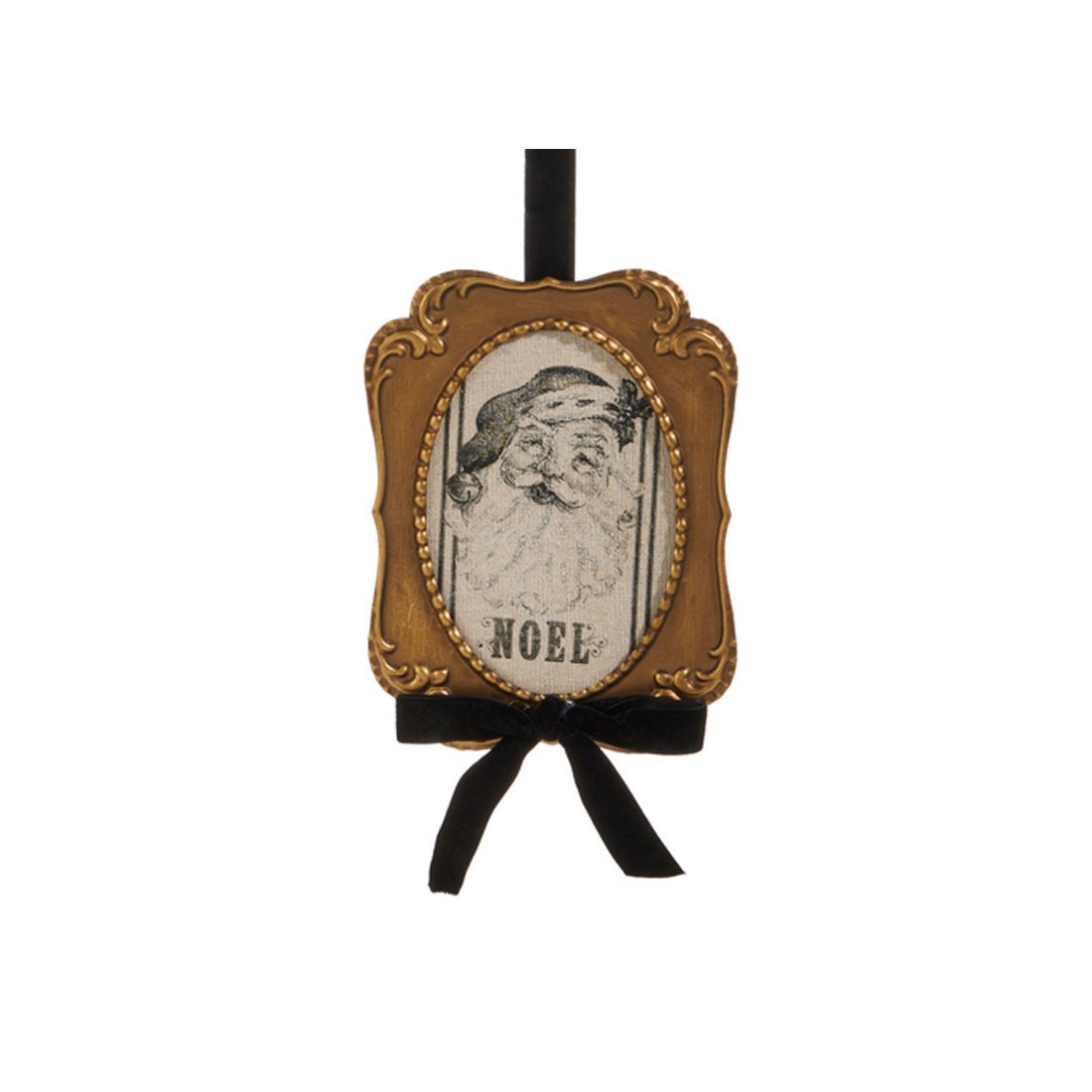 Vintage Santa Gazette Framed Ornament