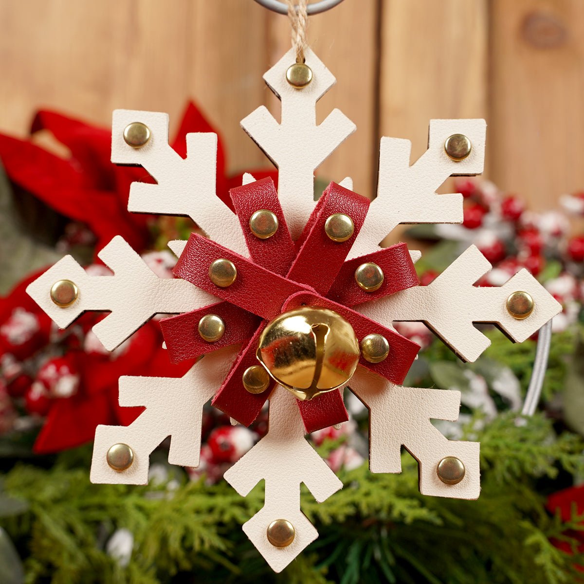 Gold Jingle Bell Snowflake Ornament