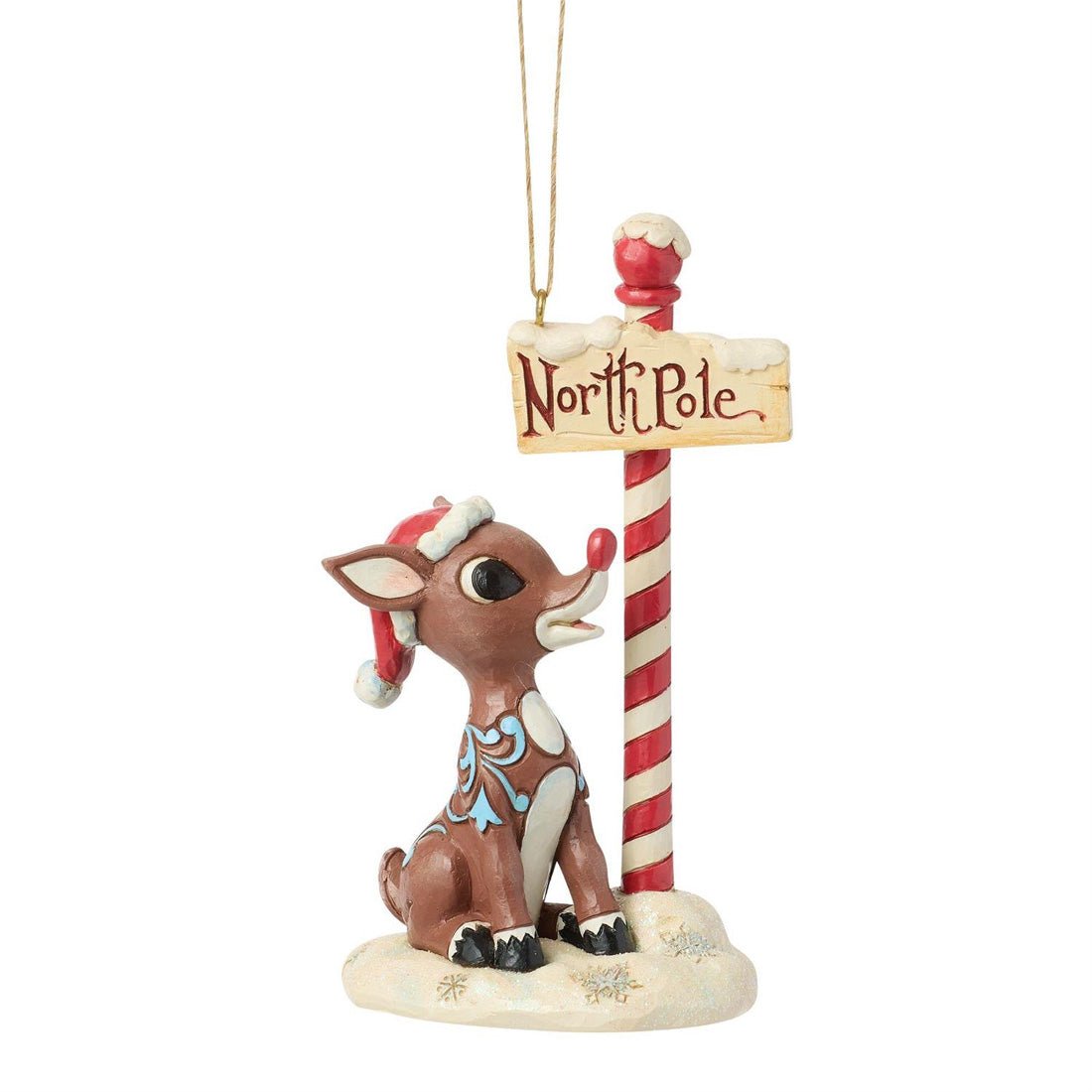 Rudolph By North Pole Sign Ornament
