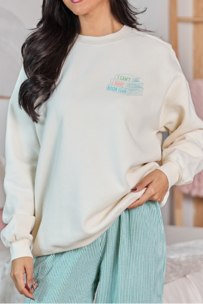 Book Club Cream Graphic Sweatshirt