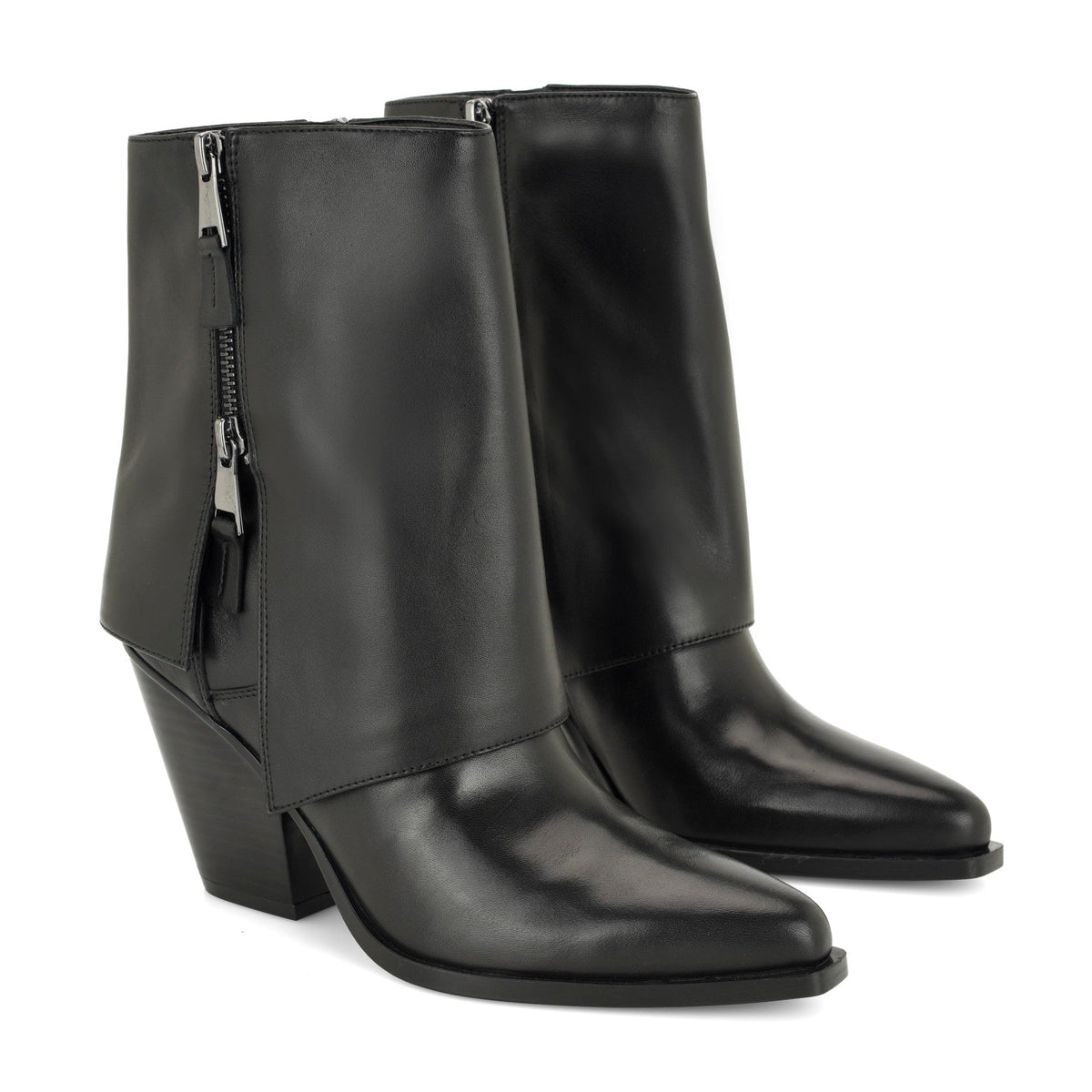 Umberto Leather Foldover Booties
