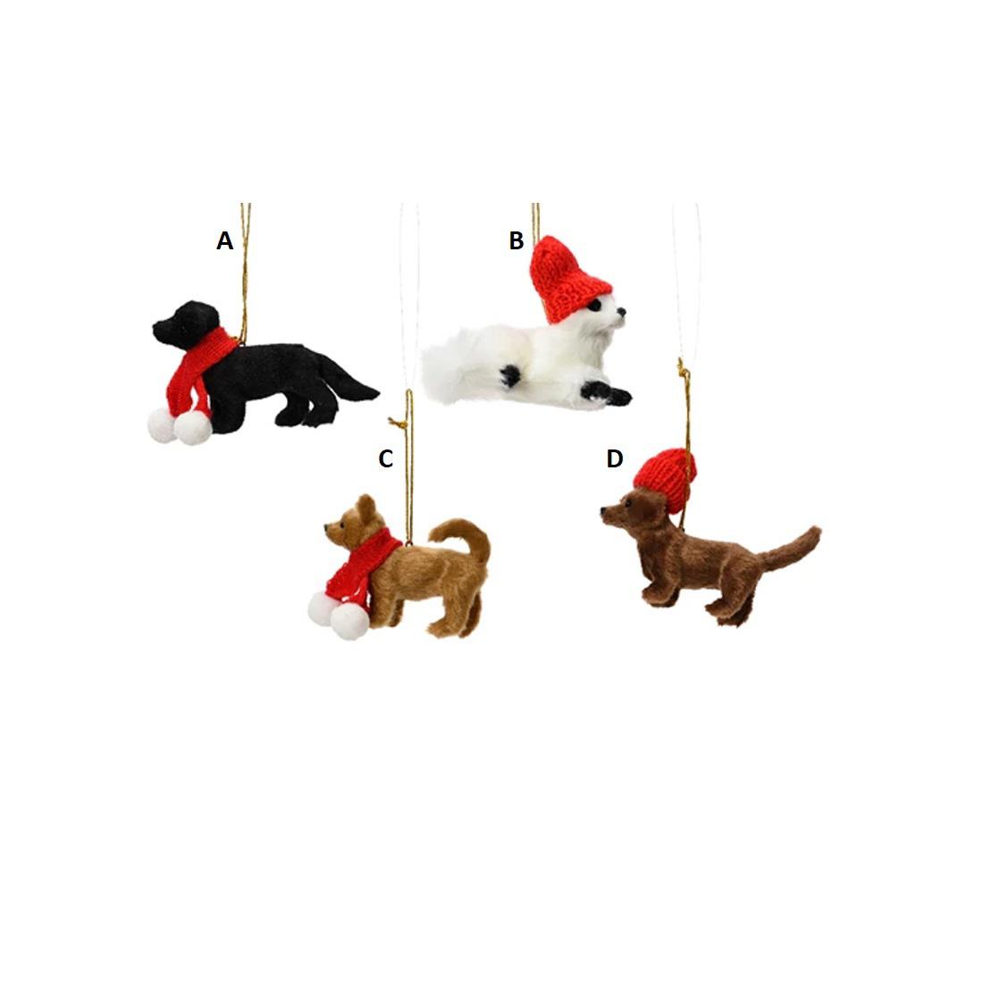 Dog With Hat Scarf Ornament