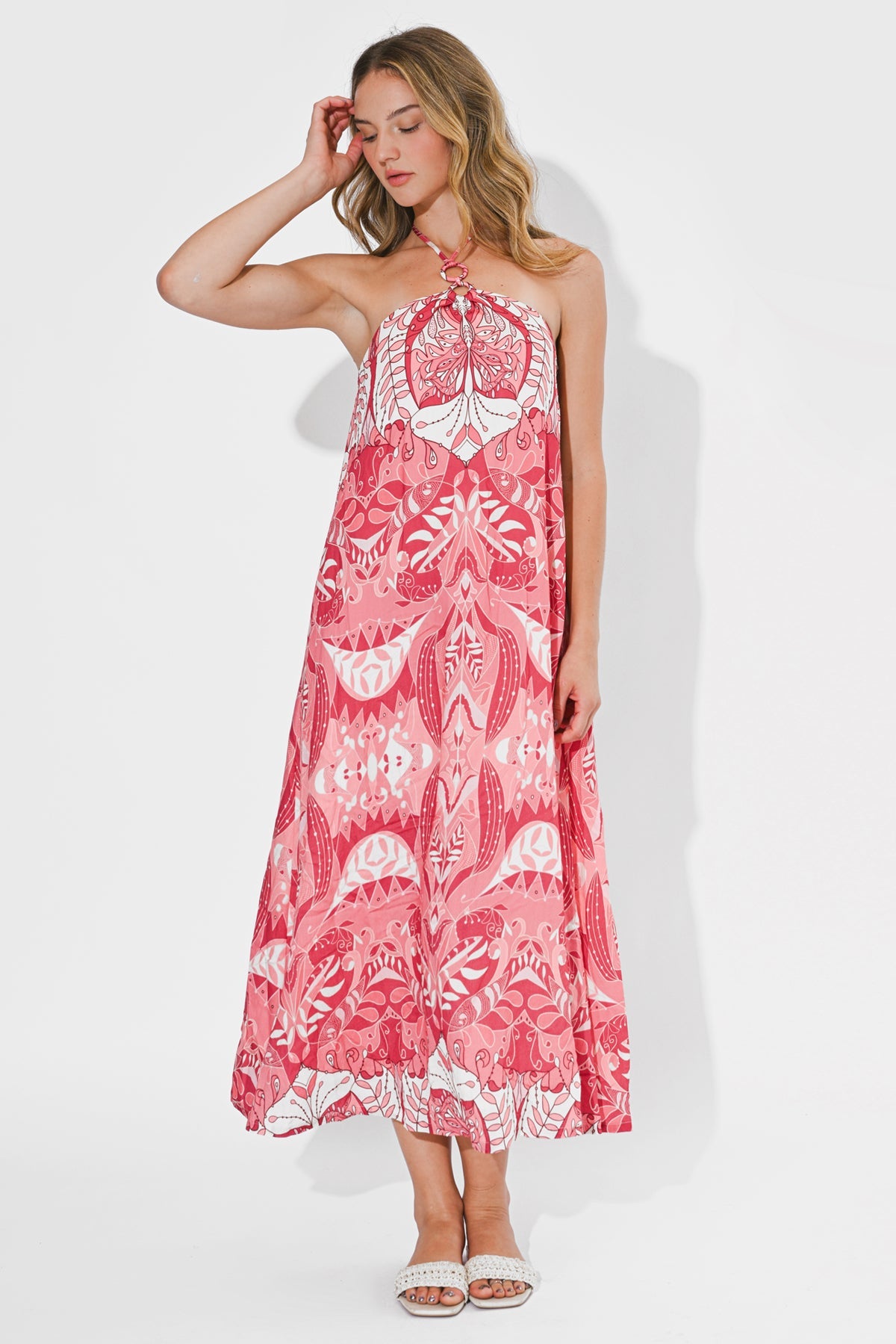 ANYA O RING HALTER MAXI DRESS