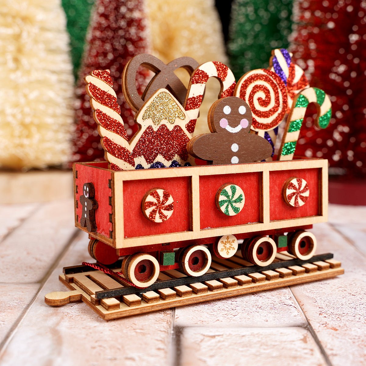 Candy Cane Train Car Ornament